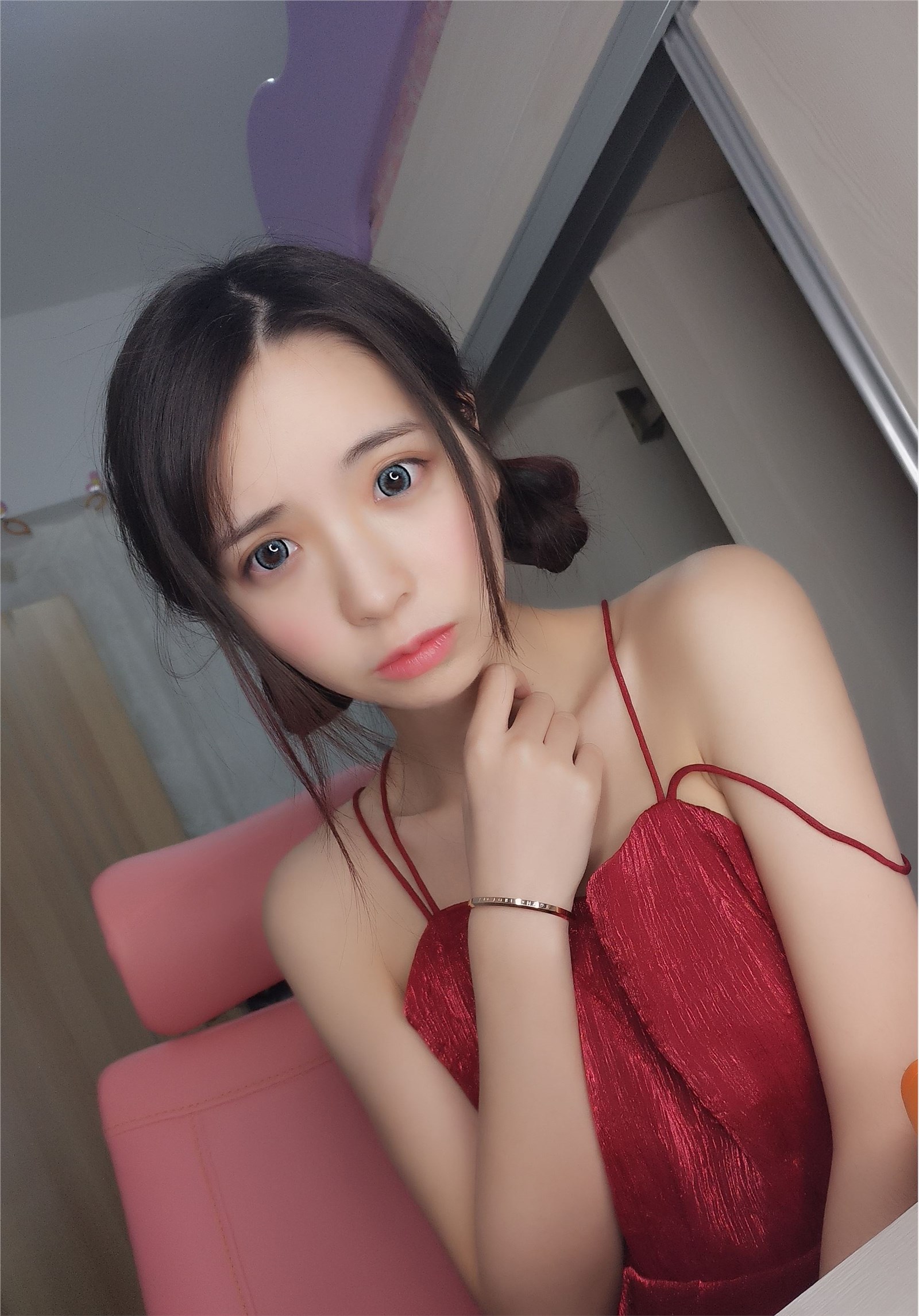 Crazy cat red dress(15)